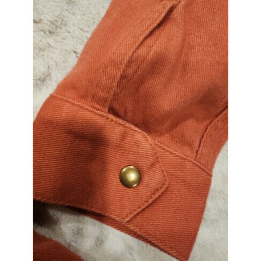 LUCKY BRAND‎ ORANGE COLOR UTILITY JACKET Womens Long Sleeve Large Zippered - Picture 6 of 9